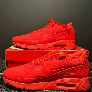 NIKE AIR MAX 90 ULTRA MOIRE #819477-600 MEN SIZE 11.5 BRIGHT CRIMSON RED
